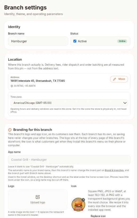 Owner / Admin · owner settings